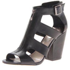 Vince Camuto Marleau Black Leather Women Shoes, Mint Condition, Sz 10, w/ box